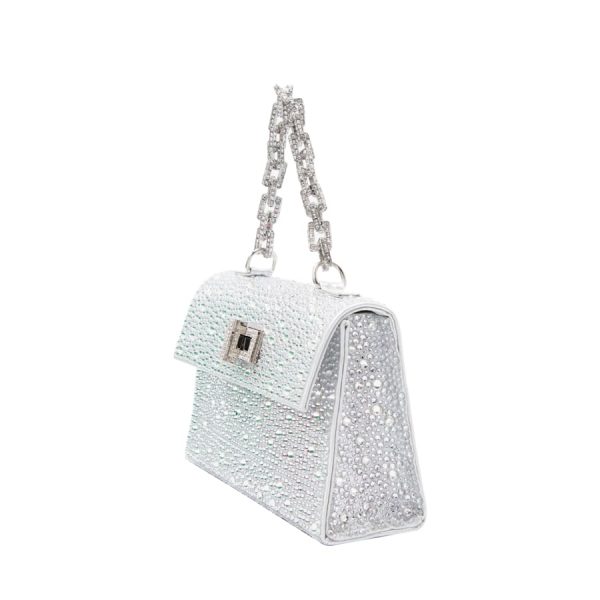 SOPHIE MEDIUM SATIN METAL SILVER + MULTISIZED CRYSTAL CRYSTAL - Image 2